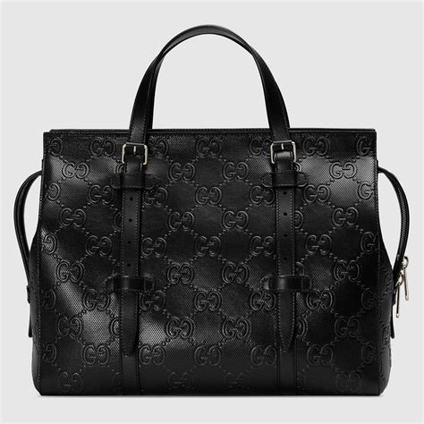 gucci embossed rubber bag|Gucci embossed leather tote bag.